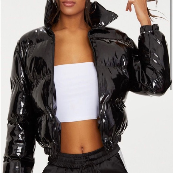 Cropped Vinyl Puffer Jacket | Poshmark